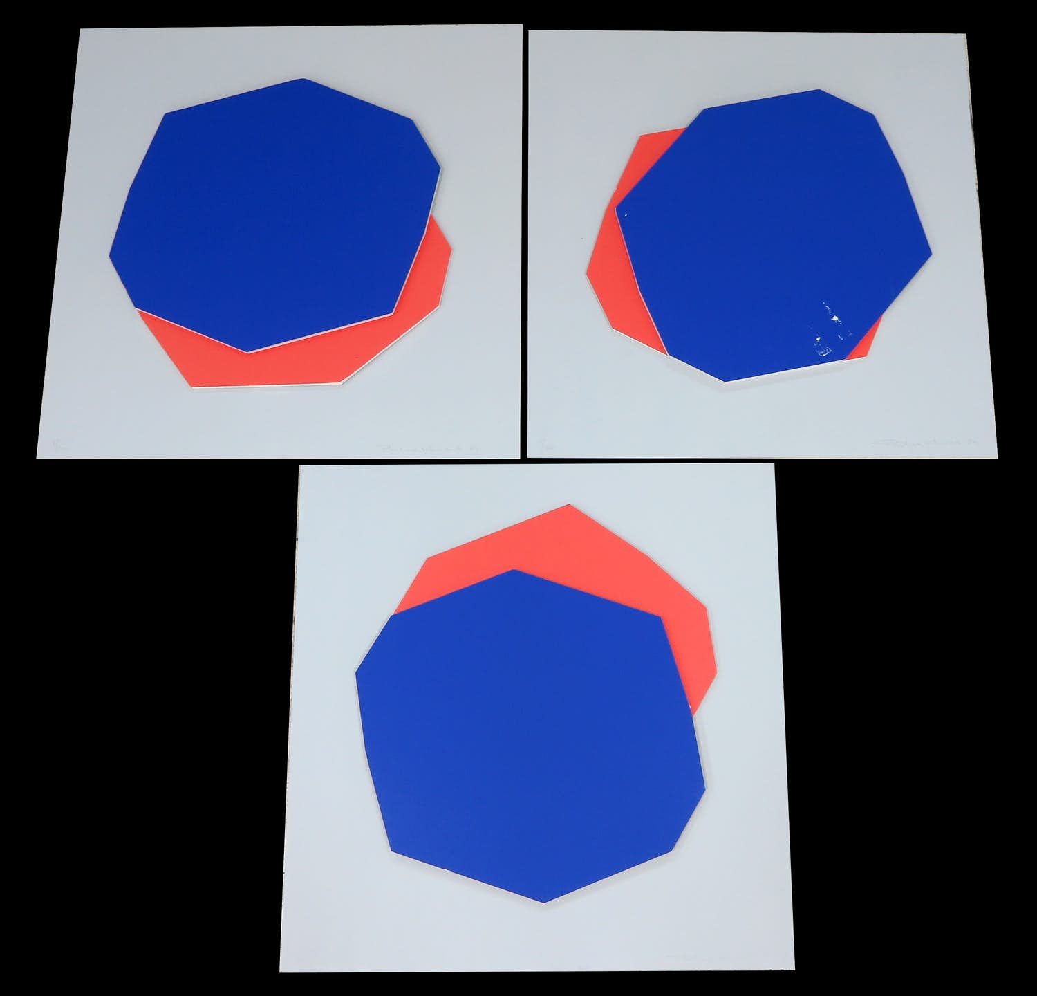 Phil van de Klundert - Lot van 3 collages van foamboard, Construction in red and blue kopen? Bied vanaf 1!
