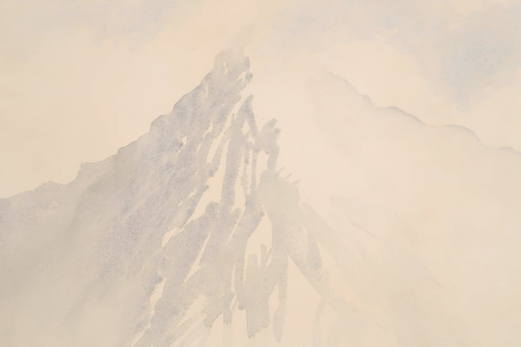 Hans Nahuijs - Hans Nahuijs: Aquarel, Bergtop kopen? Bied vanaf 20!