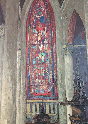 Niet of onleesbaar gesigneerd - Interieur kerk, zeer kleurrijk kopen? Bied vanaf 1!