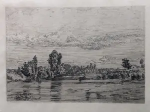 Charles Emile Jacque - 1844 - Paysage - Environs d' Ansnières kaufen? Bieten Sie von 40!