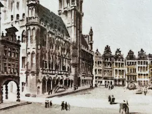 Roger Hebbelinck - Roger Hebbelinck – Grand Place Brussel – handgekleurd – gesigneerd – 44/100 kopen? Bied vanaf 120!