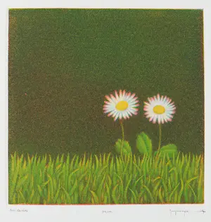 Joop Vegter - Mezzotint, Twee madeliefjes kopen? Bied vanaf 50!