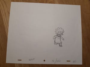 Matt Groening - originele productie tekening, The Simpson, Lisa, ingelijst kopen? Bied vanaf 1!