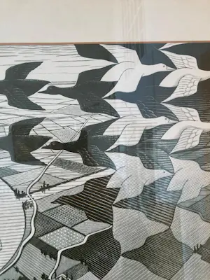 Maurits Cornelis Escher - " Dag en Nacht " (Oudekerk a/d/ Amstel), Litho kopen? Bied vanaf 90!