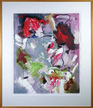 Charlotte Molenkamp - Zeefdruk, Japanse Tuin - Ingelijst verkocht voor € 100!