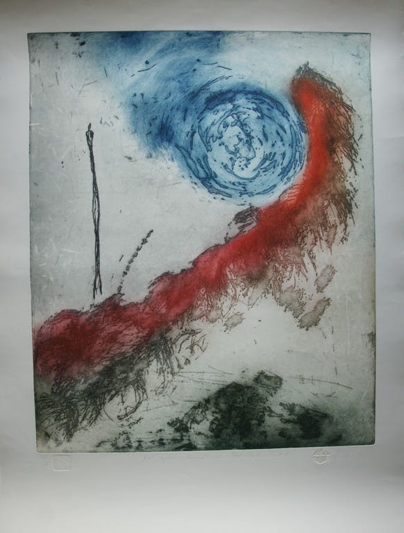 Ad Arma - Ad Arma - "Tot op de heuvel in het late licht" - zeer grote ets - jaar: 1992 kopen? Bied vanaf 1!