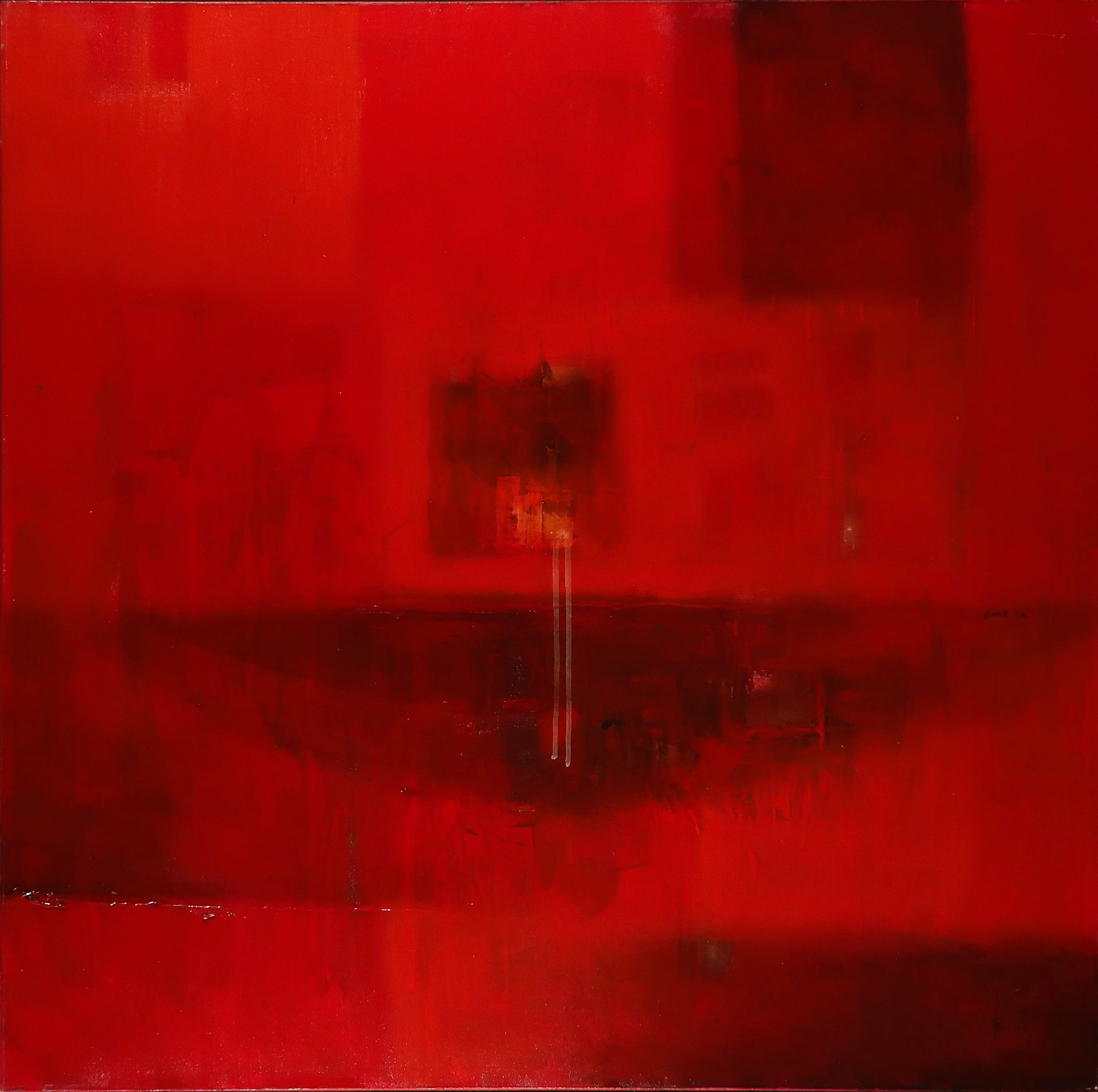 Niet of onleesbaar gesigneerd - Acryl op doek, Zonder titel - Ingelijst (Groot) kopen? Bied vanaf 1!