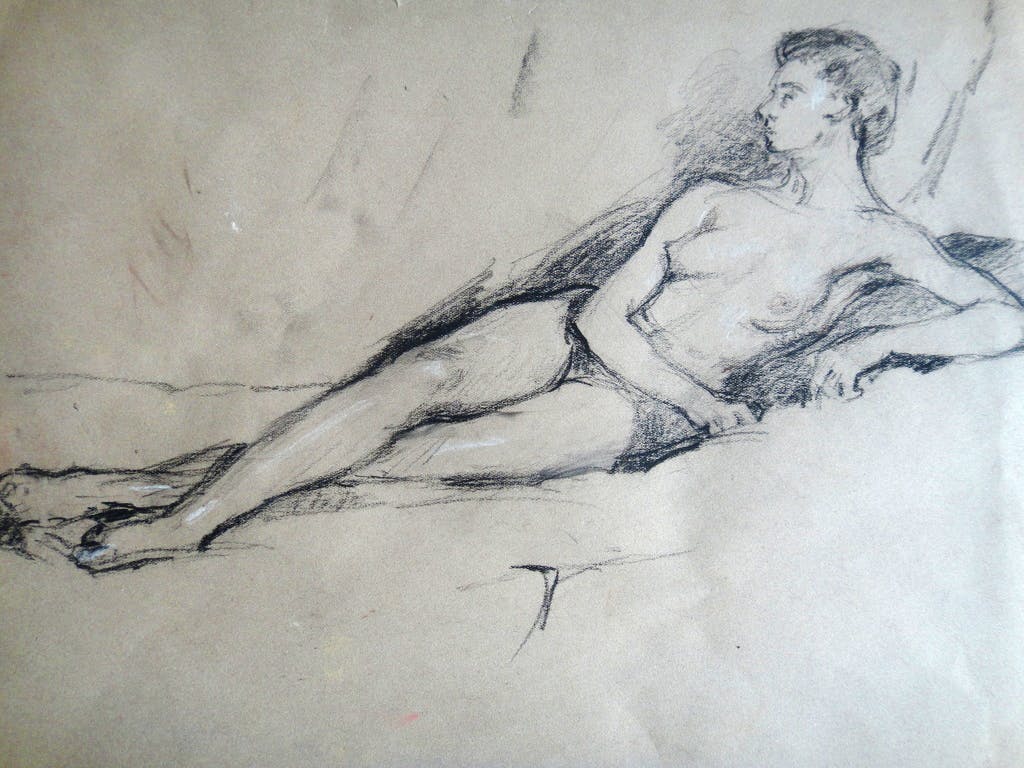 Albert Mulder - tweezijdige tekening - ballerina II en naakt kopen? Bied vanaf 10!