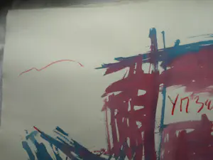 Anton Heyboer - Acryl en pastel , Schip IJmuiden , YM348 – 79 x 107 cm. kopen? Bied vanaf 125!