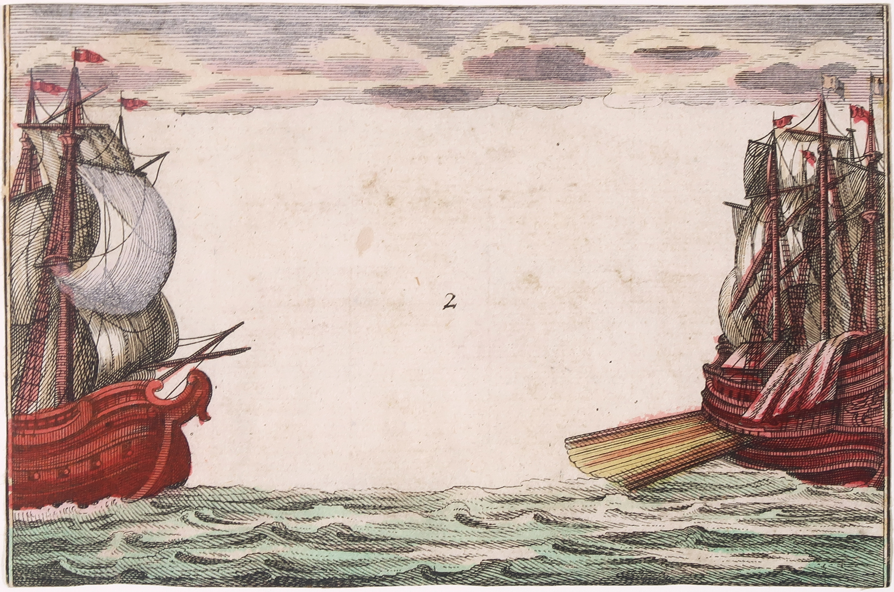 Niet of onleesbaar gesigneerd - Drie handgekleurde gravures, Schepen 1, 2, 3 kopen? Bied vanaf 1!