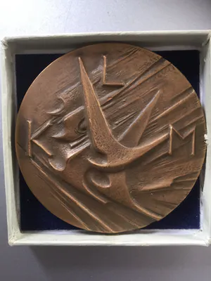 Fred Carasso - 50 jaar KLM penning kopen? Bied vanaf 69!