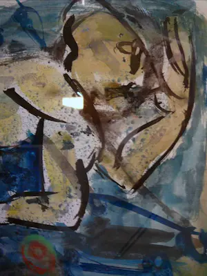 Peter B. van Houten - De schilder jongleert -acryl 1997- kopen? Bied vanaf 150!