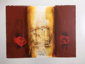 Hans Vanhorck - abstract - acryl op geprepareerd papier, ingelijst kopen? Bied vanaf 1!