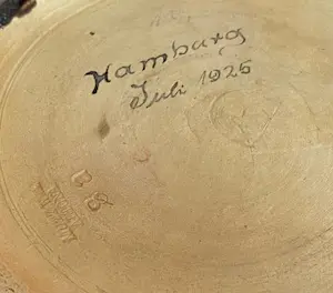 Richard Mutz - Duits Jugendstil kunstaardewerken schaal met prachtig stroomglazuur uit 1925 kopen? Bied vanaf 50!