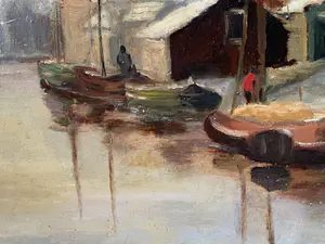 Adrianus Kuijpers - Wintergezicht in een Hollands havenstadje kopen? Bied vanaf 195!