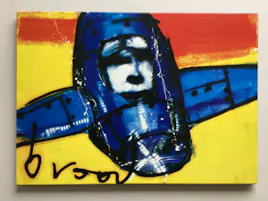 Herman Brood - In Vliegtuig - offset op canvas kopen? Bied vanaf 100!