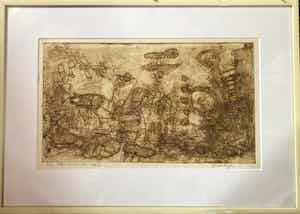 Jan Montyn - Zeldzame oude ets verkocht voor € 150!