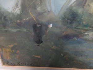 Adriaan Terhell - Adriaan C. Terhell (onder pseudo C. de Zeeuw): Aquarel Hollandse polderlandscha kopen? Bied vanaf 50!