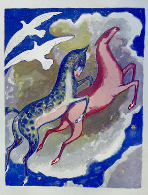 Kees van Dongen - Gravure 1001 nacht:'Oiseaux et chevaux' kaufen? Bieten Sie von 10!