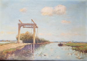 Willem Weissenbruch - olie op doek, bruggetje aan vaart, gesigneerd kopen? Bied vanaf 1675!