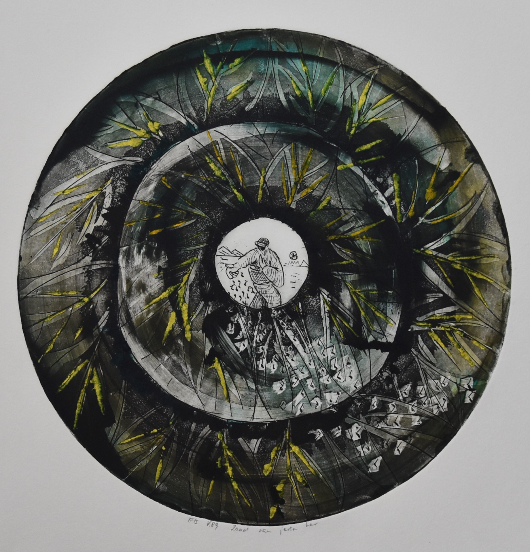 Bert Vredegoor - ets # ZAAD VAN JAREN HER # handingekleurd / unicum , 1989, mint kopen? Bied vanaf 35!