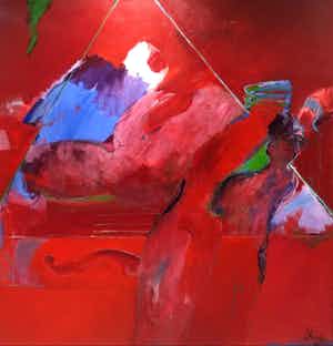 Franscz Witte - Acryl op doek, Maya (Zeer groot!) inclusief catalogus verkocht voor € 1!