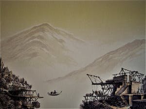 Karel Sirag - Galerie Lieve Hemel - gesigneerde Lithografie - de Oversteek - Galerieprijs 750€ kopen? Bied vanaf 10!