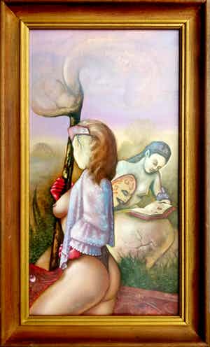 Johannes Garst - surrealistisch werk vol met symboliek verkocht voor € 95!