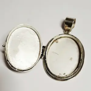 Handgemaakte grote XXXL zilveren doos hanger met natuurlijke Black Onyx kopen? Bied vanaf 75!