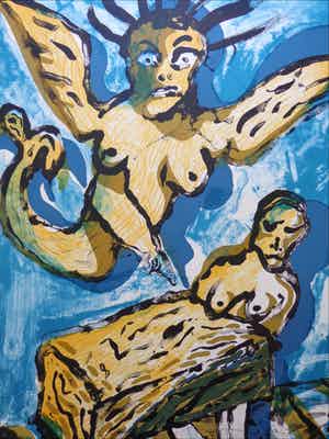 Lucebert - NAAKTE FIGUREN verkocht voor € 175!