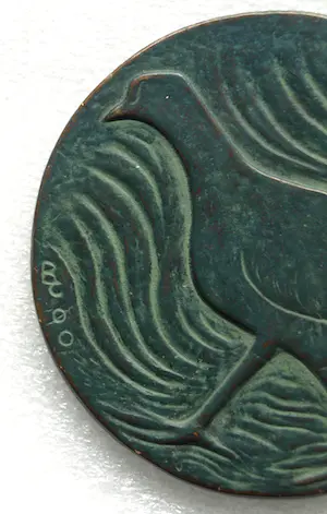 Barbara de Clercq - Grote bronzen penning , Koeten – 2000 – Ø 9½ cm. kopen? Bied vanaf 50!