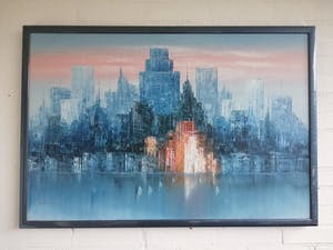 Niet of onleesbaar gesigneerd - New York Skyline (erg groot schilderij) kopen? Bied vanaf 1!