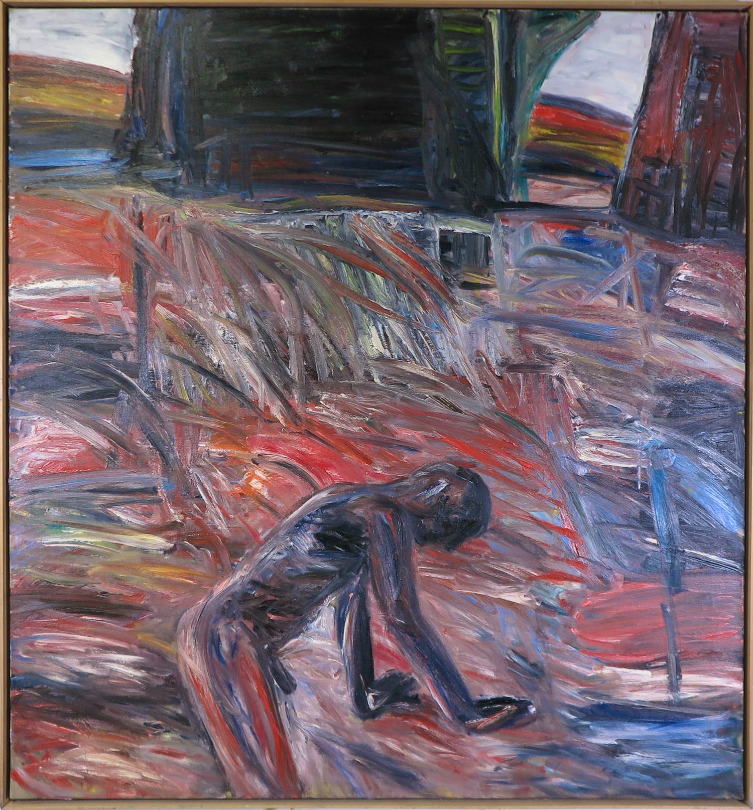 Jan van der Pol - Olieverf op doek, Zonder titel - Ingelijst verkocht voor € 300!