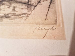 Niet of onleesbaar gesigneerd - Delft ets, rustig Hoekje kopen? Bied vanaf 1!