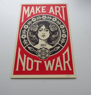 Buy Shepard Fairey - Make Art, Not War? Bid from 1!