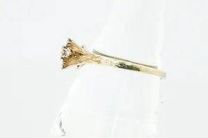 Vintage  jaren 60/70 14krt geel-goud & diamanten (0.25ct) dames fantasie ring kopen? Bied vanaf 170!