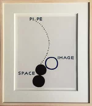 Reinier Lucassen - Pipe Image Space - 1996 - ingelijst. verkocht voor € 175!