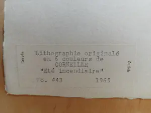 Corneille - "Été Incendiaire" - Zeldzame Antieke Litho uit 1965 kopen? Bied vanaf 599!