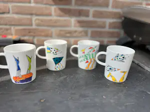 Arzberg - Bekers (4) Porselein - Die Schöne und der Rabe kopen? Bied vanaf 40!
