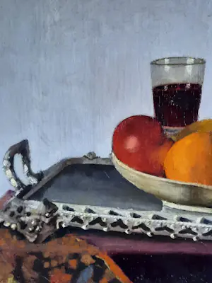 Coen van Oven - Stilleven met wijn en fruit kopen? Bied vanaf 175!