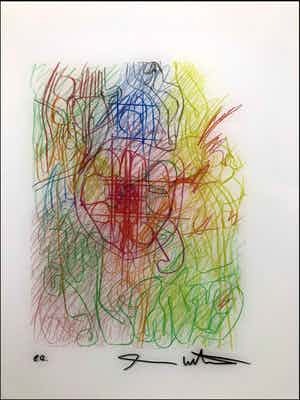 Hermann Nitsch - handsignierte Originalgraphik auf Plexiglas verkocht voor € 300!