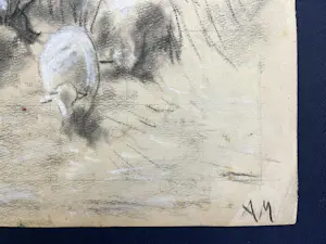 Anton Mauve (sr.) - Schapenherder met kudde schapen in winters landschap tussen bomen kopen? Bied vanaf 320!