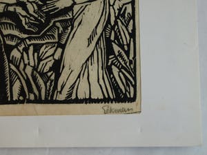 Nikolaas Eekman - Houtsnede , “Man en Vrouw” – gesigneerd – ca 1920 kopen? Bied vanaf 10!