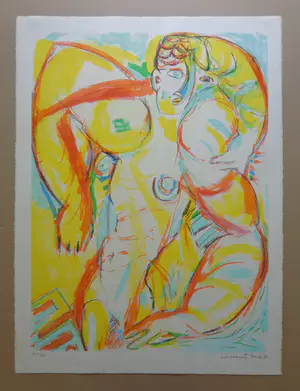 Paul de Lussanet - FIGUREN / KLEURLITHO / 76x56cm / SIG / 1986 / VENCE kopen? Bied vanaf 25!