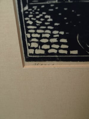 Niet of onleesbaar gesigneerd - Ingelijste houtsnede , Stadhuis van Veere kopen? Bied vanaf 1!