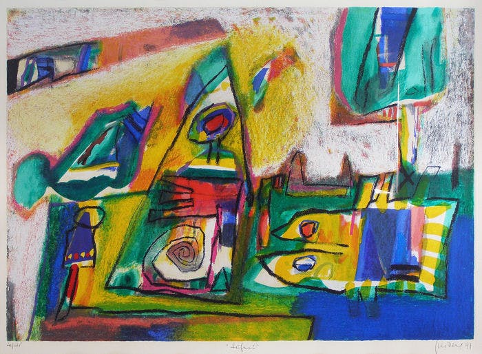 Geert Vrijdag - Gr Kleurenzeefdruk TIGRIS Handgesigneerd verkocht voor € 175!