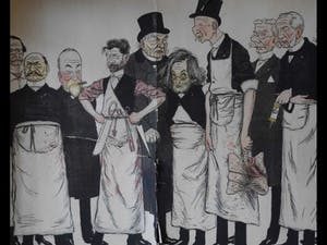 Niet of onleesbaar gesigneerd - karikaturen van artsen van de Medische Faculteit in Parijs. kopen? Bied vanaf 1!