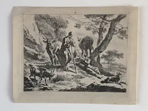 AcheterNicolaes Berchem - De oude en de jonge herder? Enchérissez de 50!