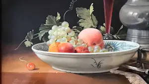 Jos Aanraad - Stilleven van wijn en fruit kopen? Bied vanaf 1200!
