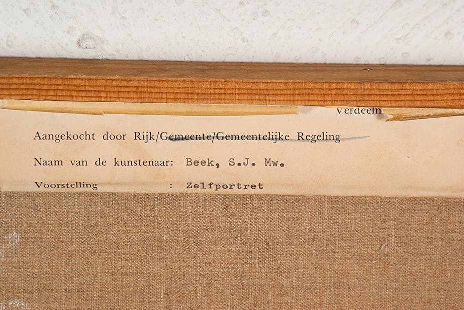 Setske Beek - Zelfportret - Olieverf op doek - gesigneerd r.b. - BKR Amsterdam - 1974 kopen? Bied vanaf 10!